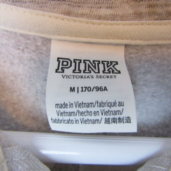 Victoria Secret Pink Gray Camo 1/4 Zip Cotton Jacket Sweatshirt Embroidered Med - Picture 4 of 7